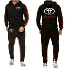 2021 мужской спортивный костюм с логотипом автомобиля Toyota, толстовка с капюшоном и спортивные брюки, Мужской Хлопковый Повседневный пуловер на заказ, костюм, мужская женская одежда