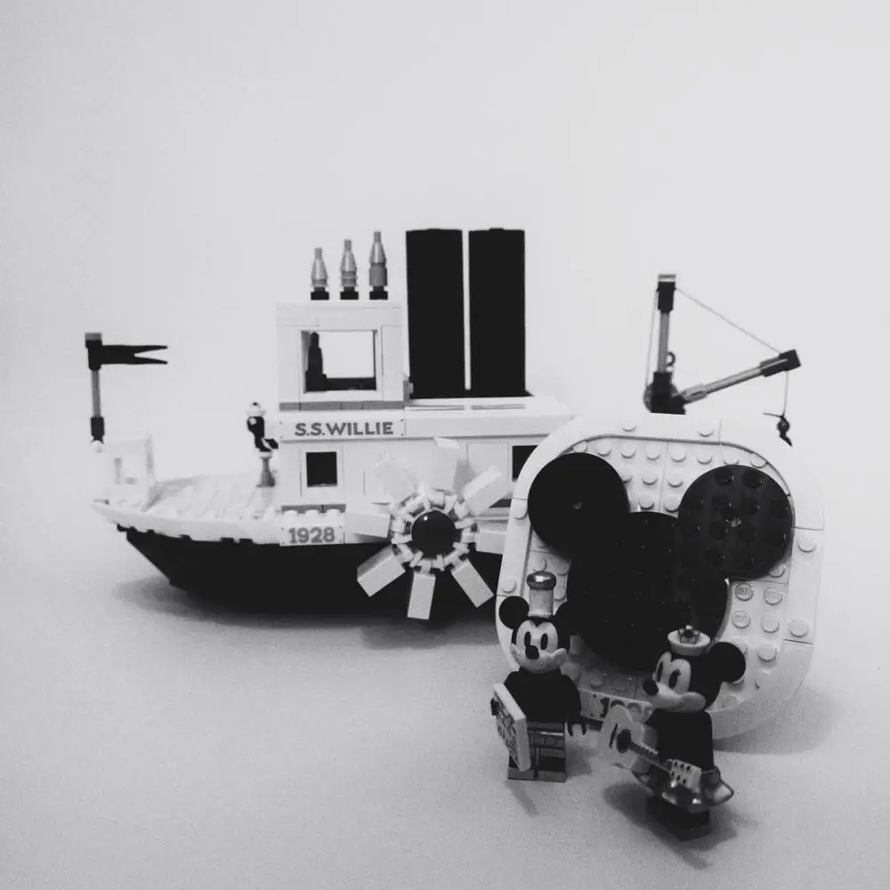 Новые идеи Steamboat Willie Совместимость с Iegoset 21317 16062 строительные блоки кирпичи