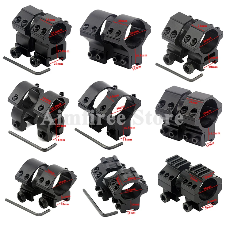 2 шт. 25 4 мм/30 мм кольца для прицела Вивера/Пикатинни/ласточкин хвост крепление 20