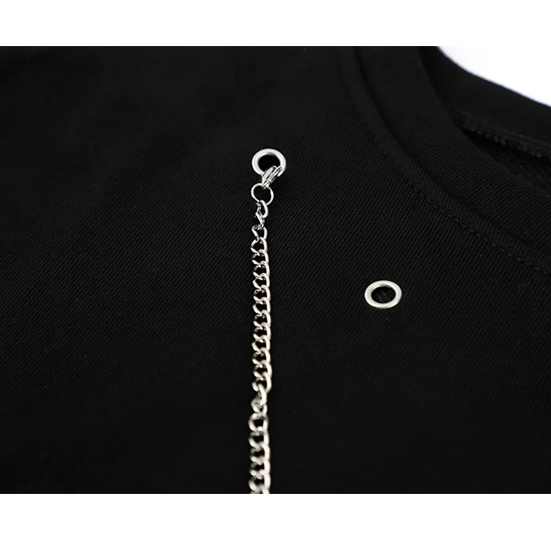 Женская блузка с длинным рукавом черная Готическая длинными рукавами украшенная