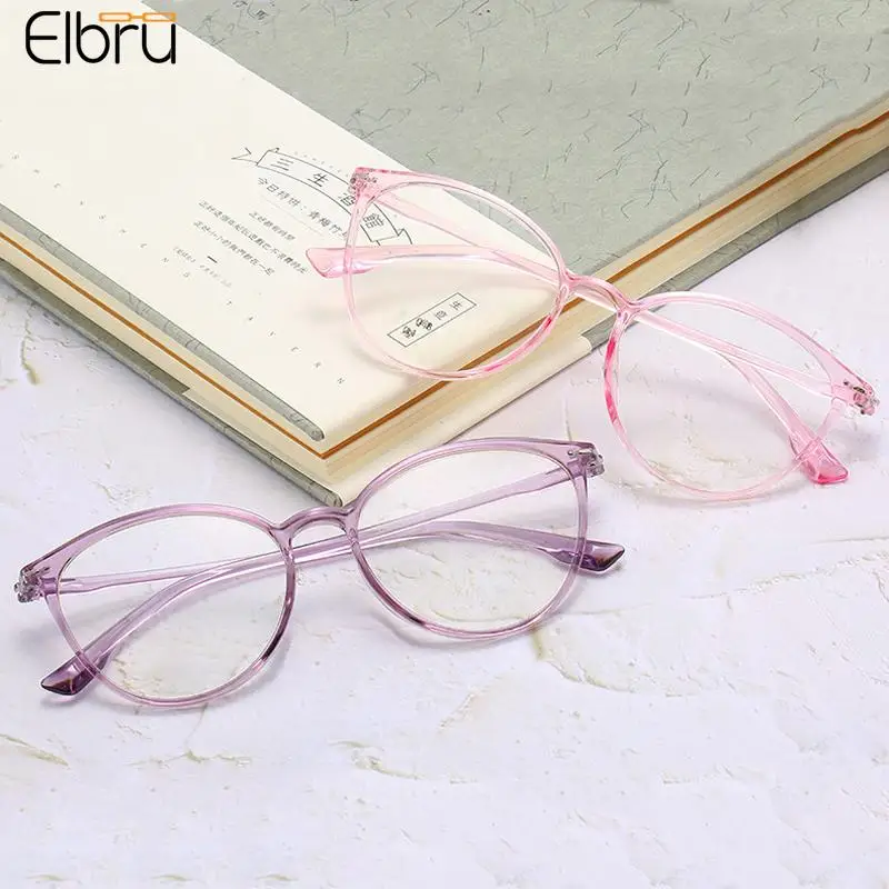 

Elbru-0,5-1,0-1,5-2,0-2,5 To-6,0 TR90 ультралегкие очки для близорукости женские ретро очки кошачий глаз готовые очки по рецепту для близорукости