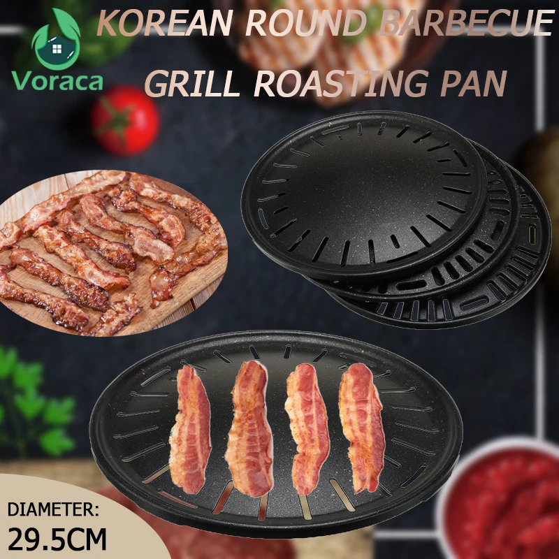 Корейский Круглый коммерческий барбекю гриль жаровня сковорода открытый