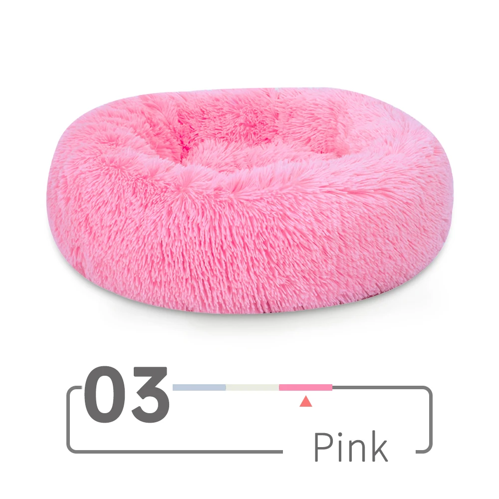 

Long Plush Pet Bed Cat Super Soft Bed for Dogs Kennel Dog Round Winter Warm Sleeping Puppy Cushion Mat Portable dog cat Supplies