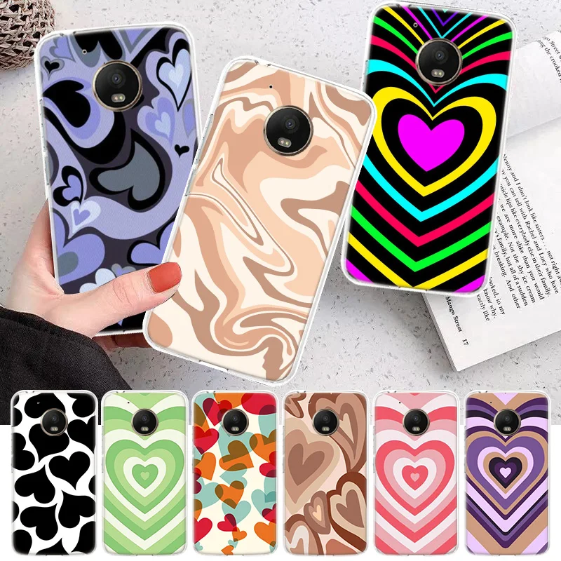 

Purple Heart Swirl Soft Cover Soft Phone Case For Motorola Moto G7 G8 G9 G6 G30 E5 E6 Power Plus Play One Macro Action Fusion +