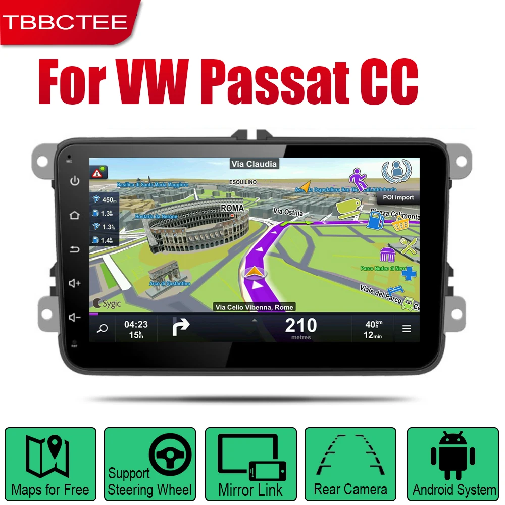 

TBBCTEE Android Car Radio Stereo GPS Navigation For Volkswagen VW Passat CC 2008~2017 Bluetooth wifi 2din Car Radio Stereo