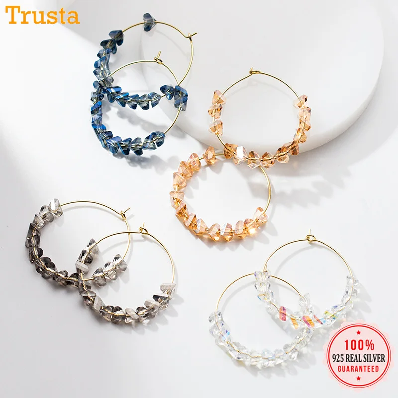 Женские минималистичные серьги кольца Trustdavis из стерлингового серебра 925 пробы с