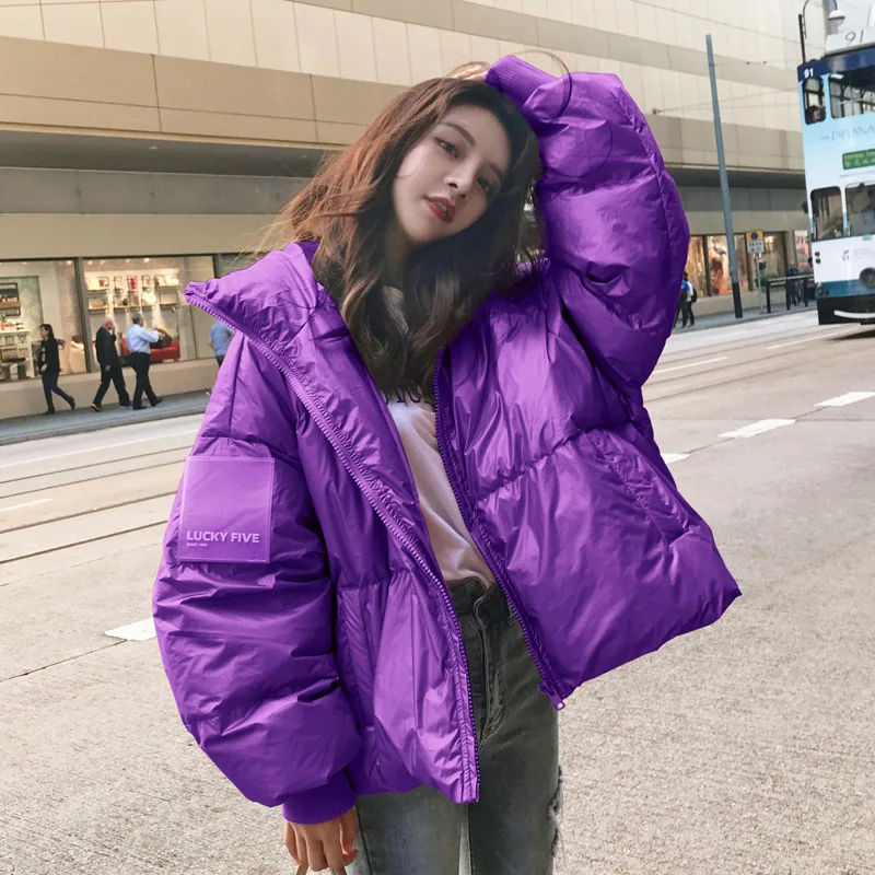 Женский зимний пуховик 2020 года Повседневная Свободная короткая пуховая куртка с
