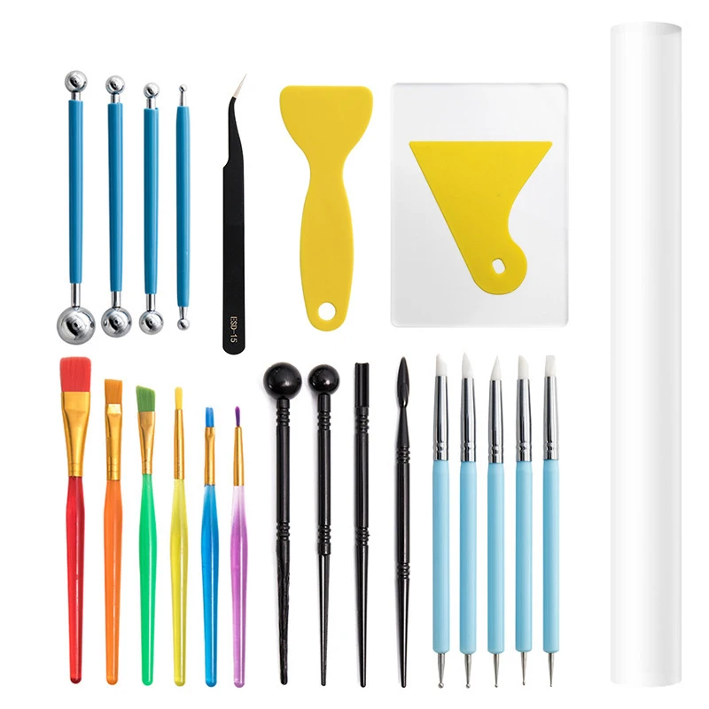 

24Pcs/set Soft Clay pottery tool set Multi-tools DIY Art projects sculpting and modeling Dotting tool Kit