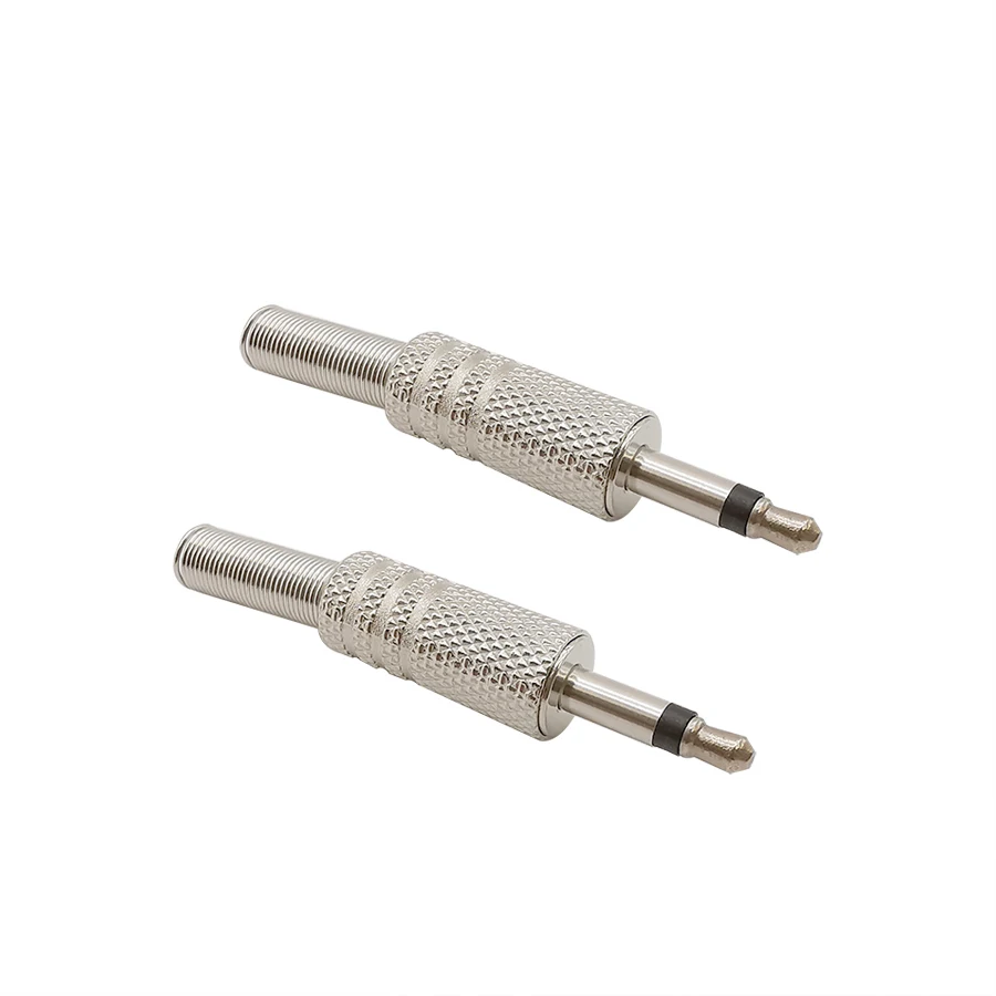 10 шт. металлический 3 5 мм Штекерный разъем с пружинным хвостом 2-полюсный для