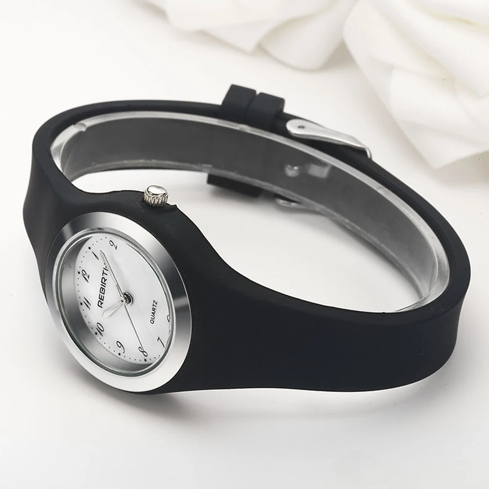 Часы наручные женские кварцевые с силиконовым ремешком брендовые маленькие