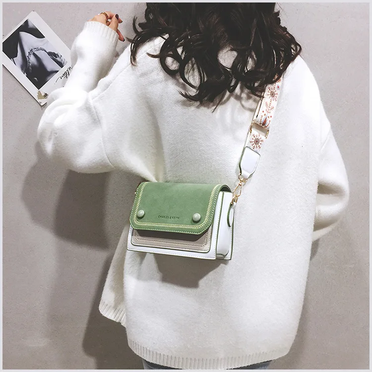 

LIKETHIS Small Women Crossbody Bag New 2021 Square Bag Casual Wide Strap Chic Shoulder Messenger Bag Handbags Bolsos Para Mujer
