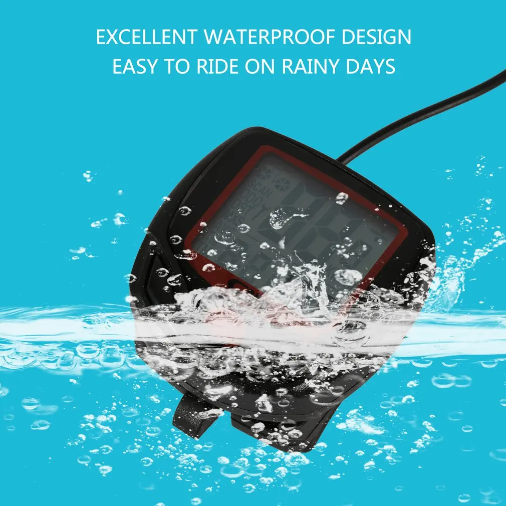 Водонепроницаемый велосипедный компьютер ЖК дисплей одометр спидометр зеленая