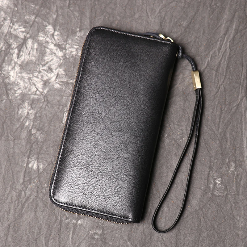 

Soft Genuine Leather Men's Wallet Long Purse Coin Case For Mens Credit Card Holder Wallet Cell Phone Clutch Bag Men Moneybag