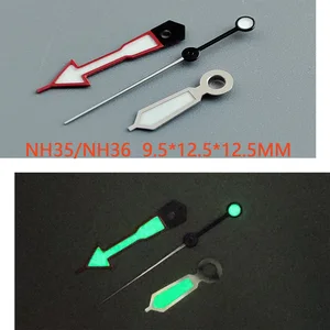 Watch accessories watch pointer NH35 hands silver hands red hands  green super luminous, suitable for NH35, NH36 movement NO.2