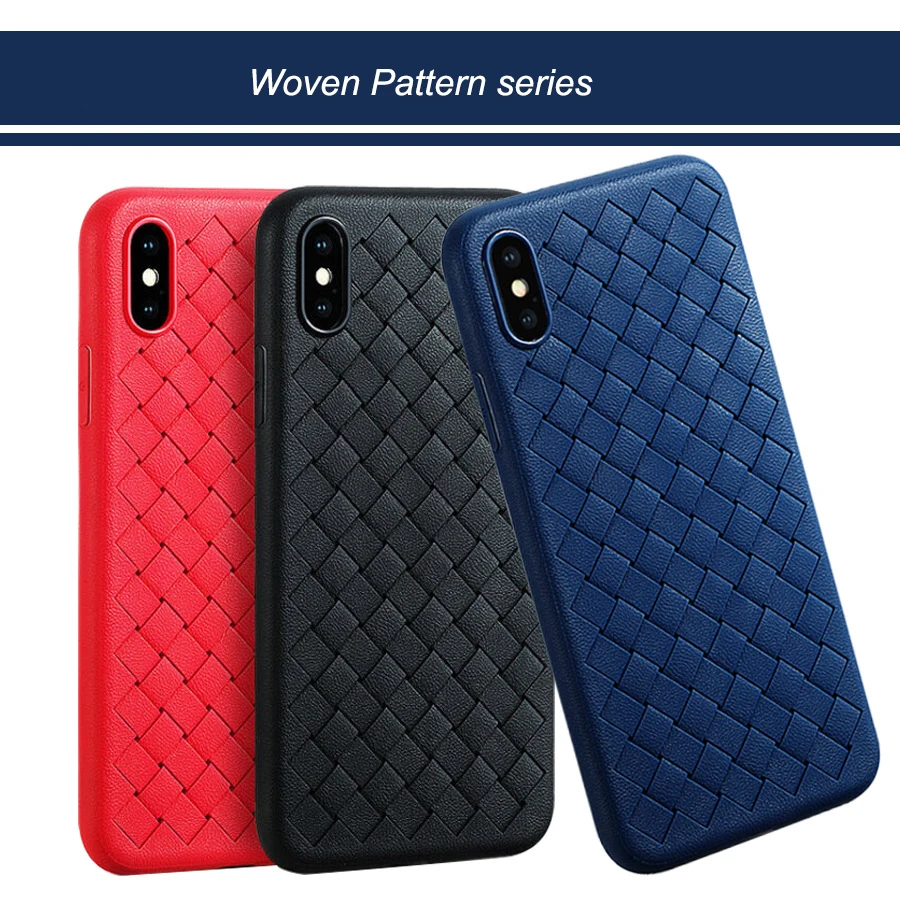 Тканый узор мягкий чехол для iPhone 6 6S plus 3 чистый цвет задняя 7 7S Plus X XS Max XR |