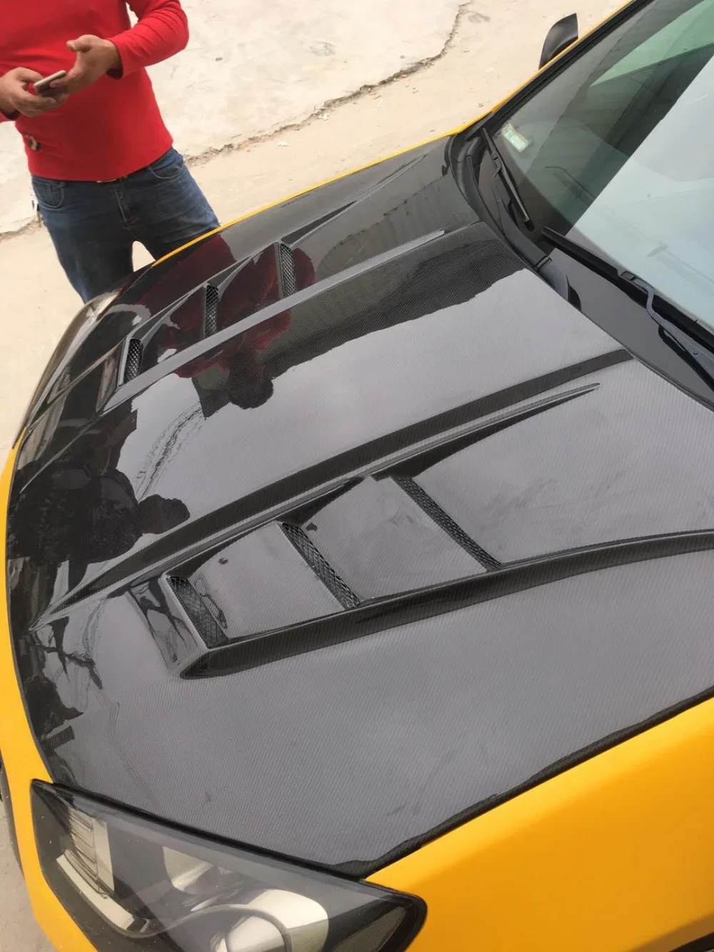Для GENESIS COUPE 2009-2011 H2 Стиль Капот Настоящее углеродное волокно накладка на капот автомобиля