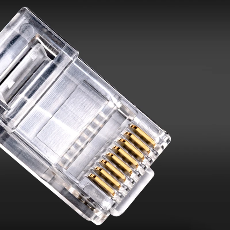 

100Pcs Cat6 RJ45 Connector UTP Cable Ethernet Jack 8P8C Network CAT 6 Modular Plugs with 6.5Mm RJ45 Caps