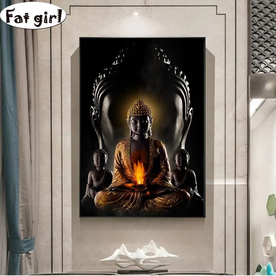 

Diamond painting Golden buddha statue Embroidery Art Cross Stitch DIY full Mosaic Decor Rhinestones Decor