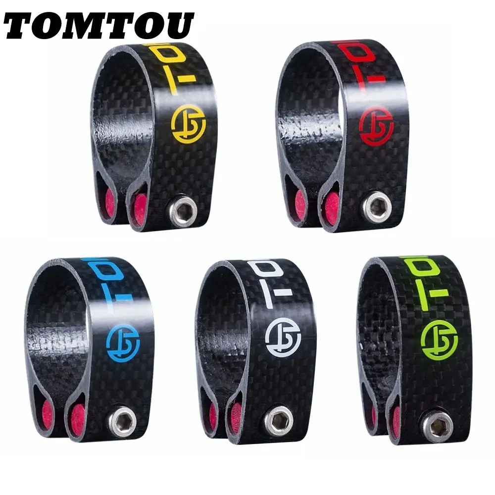 

TOMTOU Bike Seat Post Clamps Carbon Fiber Bicycle Seatpost Clamp 31.8mm 34.9mm Super Light 22g Cycling Seat Tube Parts