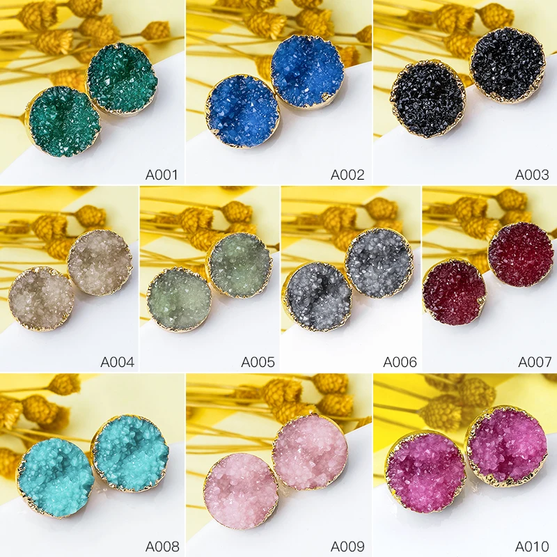 QCOOLJLY серьги с натуральным драгоценным камнем модные простые серьги-гвоздики