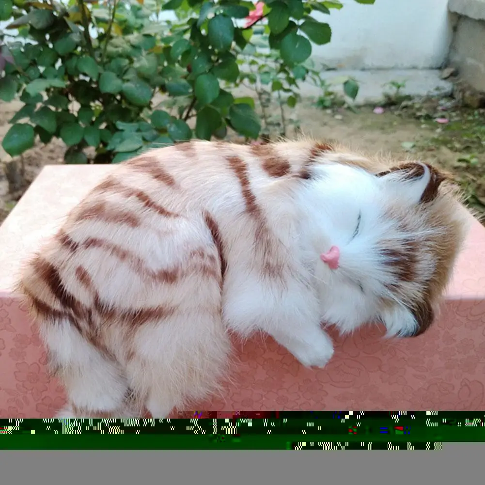 

Sleeping Cat Simulation Animal Realistic Plush Kids Toys Kitten Doll Christmas Birthday Gifts Ornaments Simulation Cat Toy Model