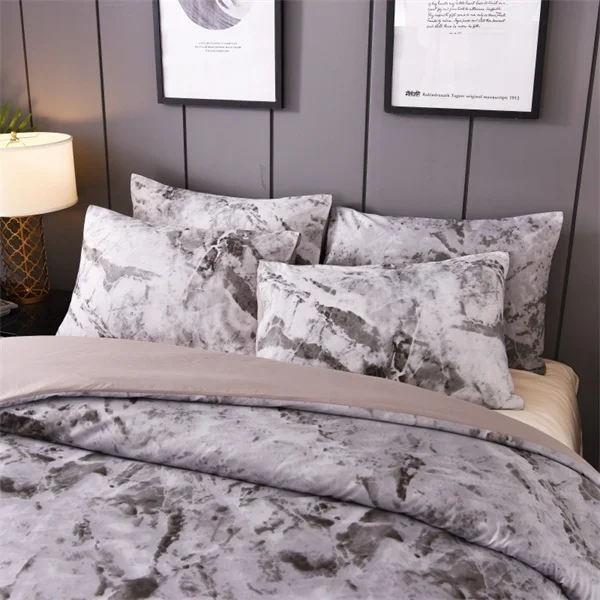 10 стильных модных зимних теплых комплектов постельного белья черного и белого