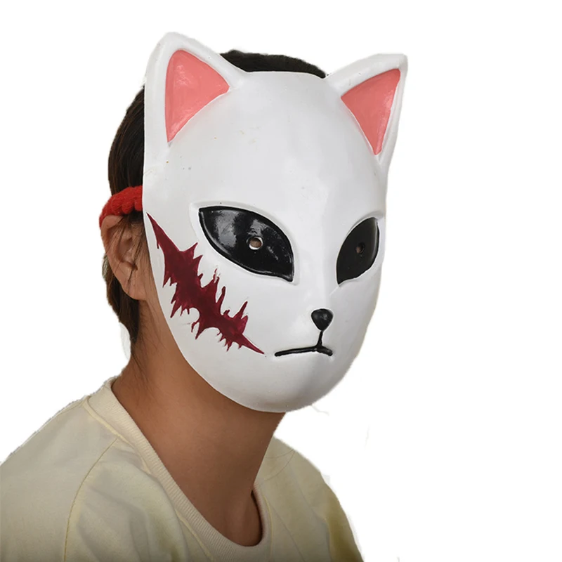 

Cosplay Demon Slayer Kimetsu No Yaiba Mask Kamado Tanjirou Cosplay Fox Mask Prop PVC Handmade Mask Japan Anime