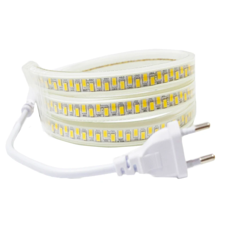 

220 В Светодиодная лента 5730 Высокая безопасность Высокая яркость 180 светодиодов/м светильник Светодиодная лента наружная водонепроницаемая ...