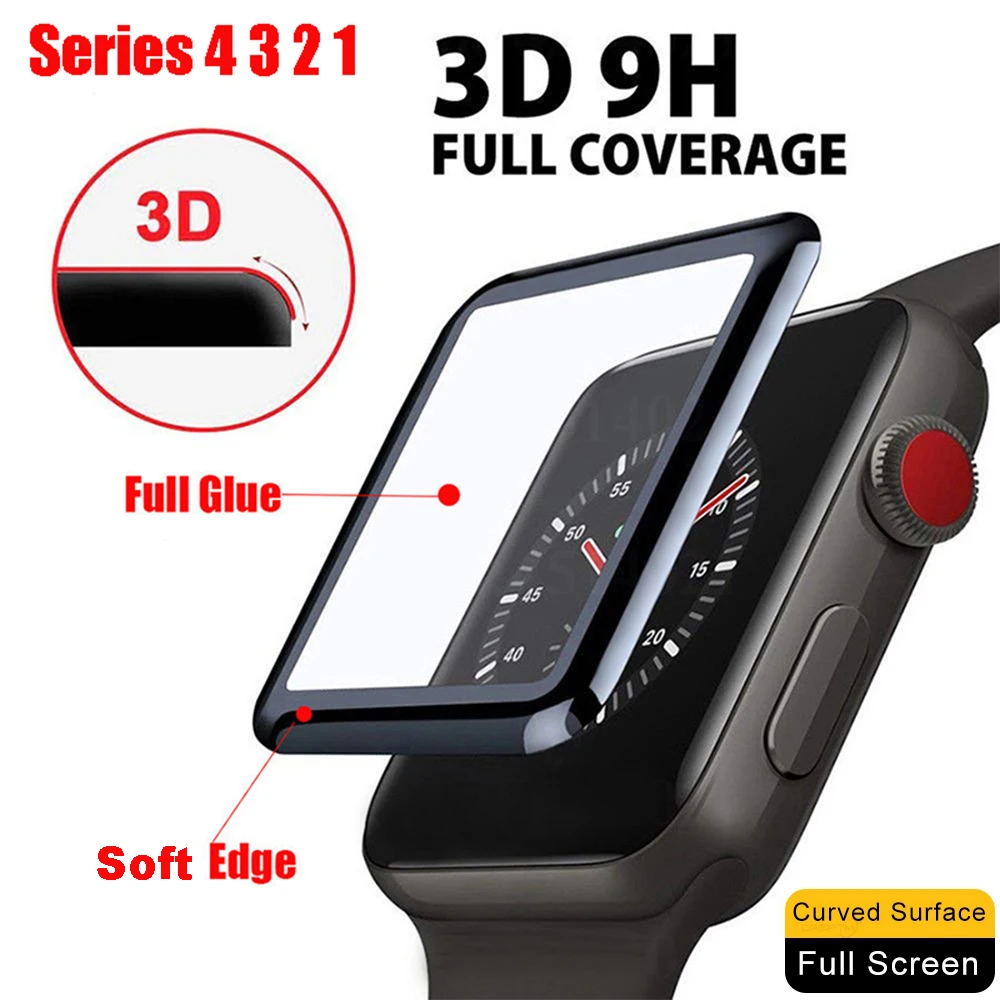 Ультратонкая Гидрогелевая 3d пленка с изогнутыми краями для Apple Watch 1 2 3 4 Защитная I