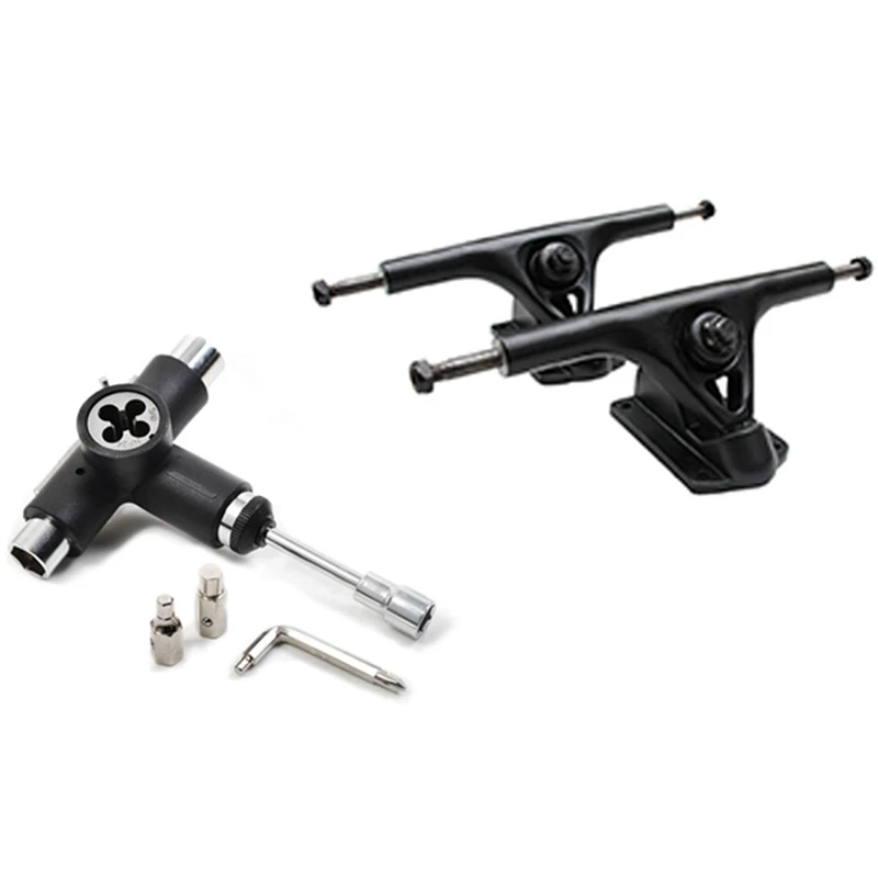 

1 Set Skateboard Wrench Skateboard Repair Kit & 2Pcs 8 Inch Truck Skateboard Truck Accessory Bridge Bracket Hanger