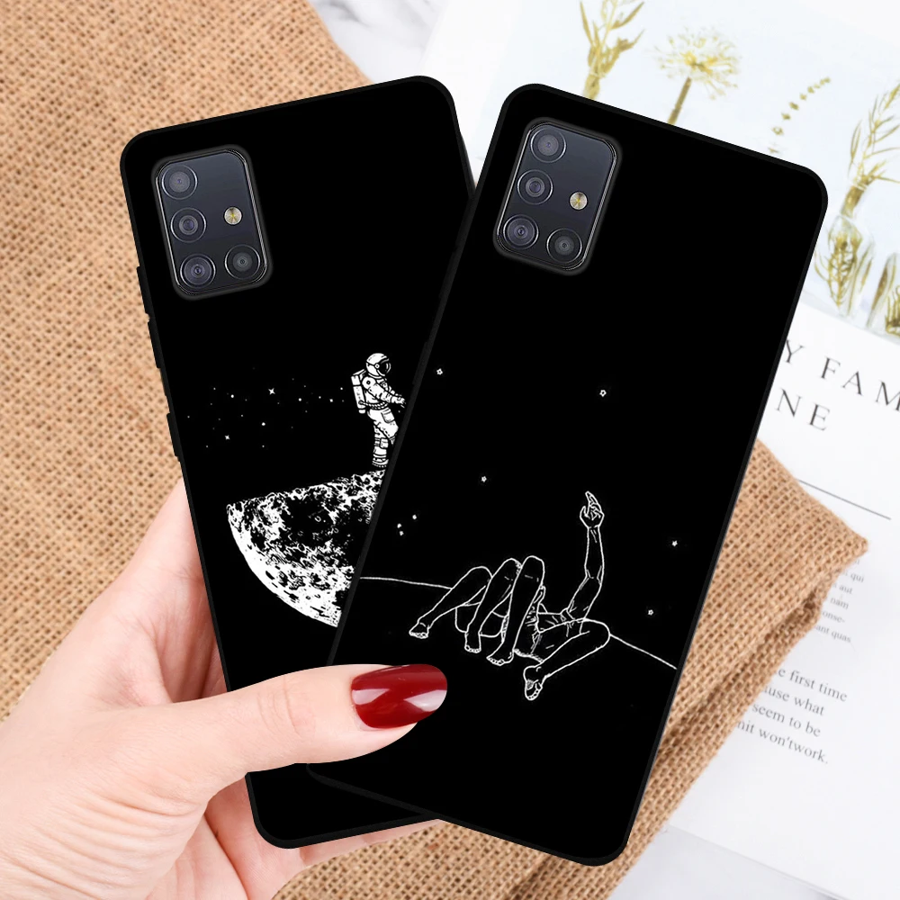 Starry Astronaut For Samsung Galaxy S22 S20 S21 S10 S9 S8 Plus Ultra S10e A51 A50 A71 A70 A20E NOTE 20 10 Lite 9 8 Soft TPU Case