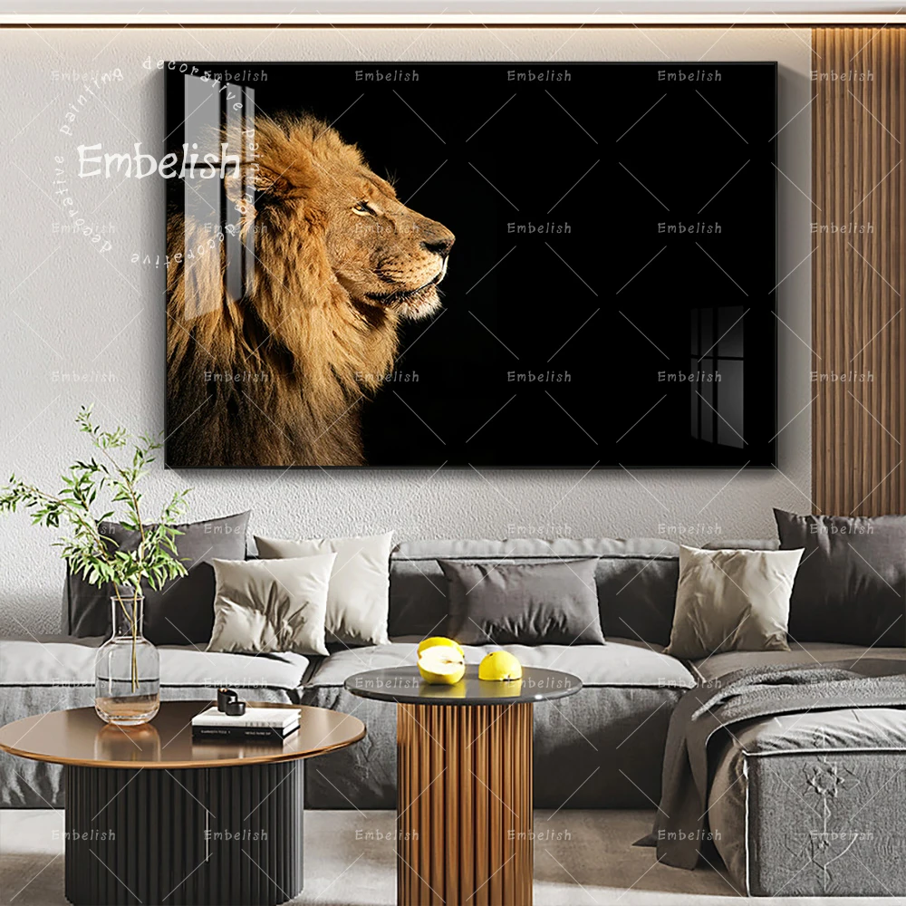 

Embelish 1 Pieces Big Male African Lion Animals Wall Posters For Living Room HD Print Canvas Oil Painting Home Decor Artworks