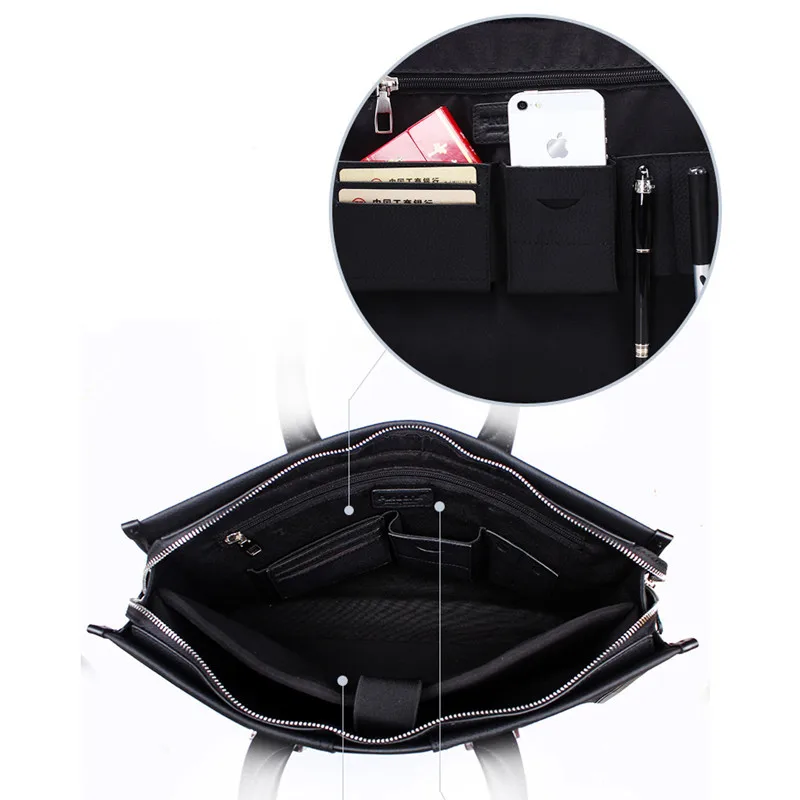 Fashion Genuine Leather Men Bag Business Male Shoulder Bag Handbags Men Briefcase Laptop Bag