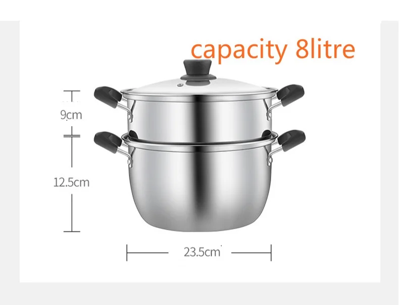 Кастрюля из нержавеющей стали для приготовления пищи 8 литров|stainless steel steamer|stainless