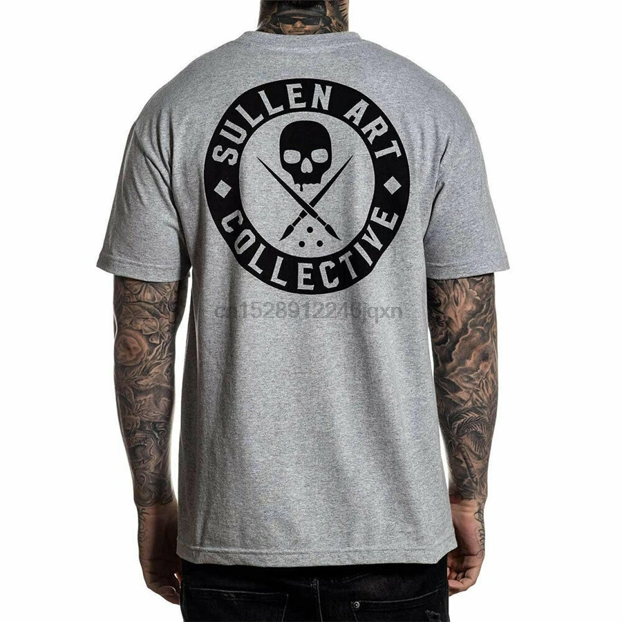 Мужская классическая футболка Sullen с коротким рукавом одежда серо-лилового цвета