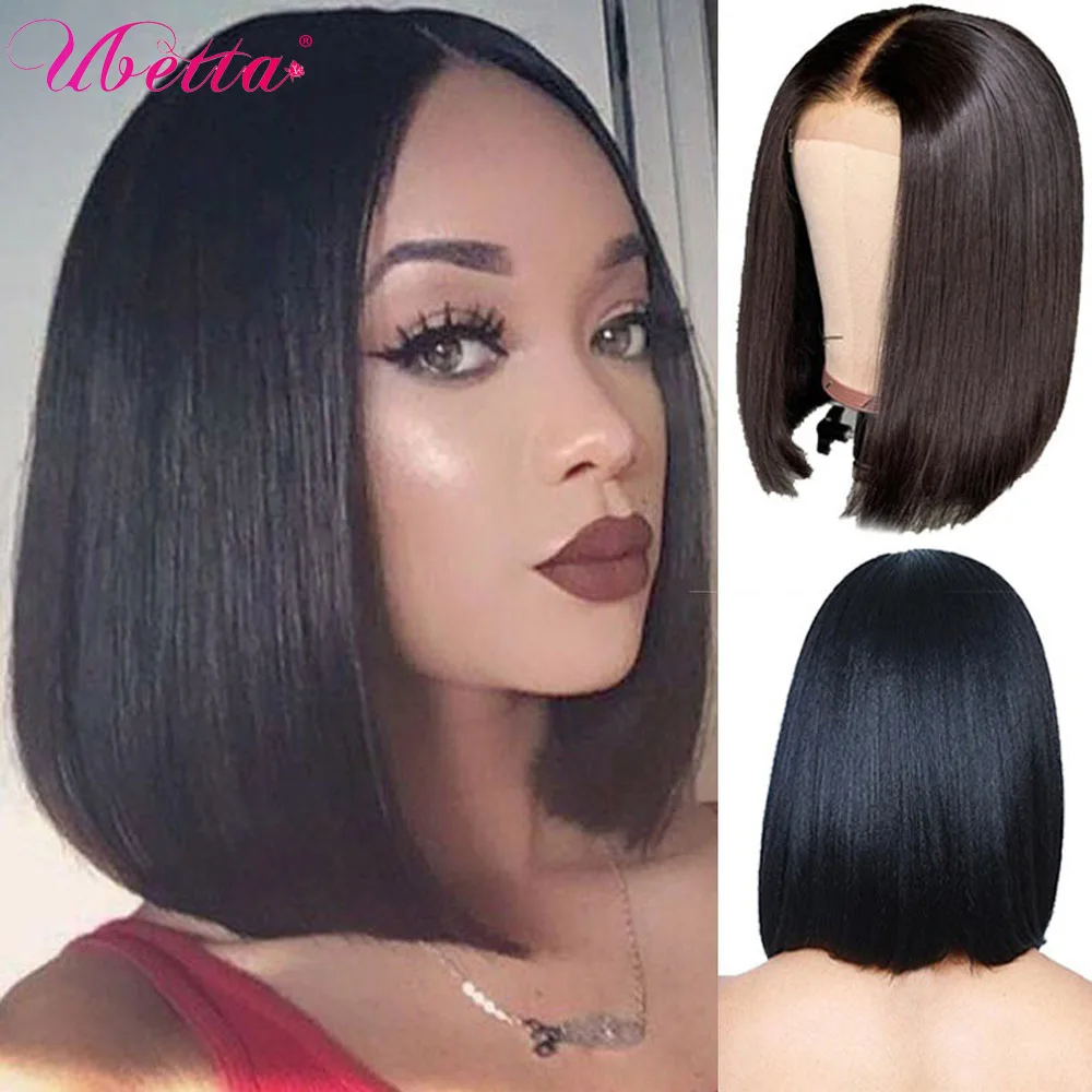 

UBETTA13x4 13x6 4x4 Lace Closure Short Bob Human Hair Wigs Pre-Plucked Brazilian Straight Human Hair Wigs 150% Density Remy Wig