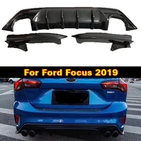 bright black rear bumper lip diffuser spoiler for 2019 ford focus st line hatchback 4 door