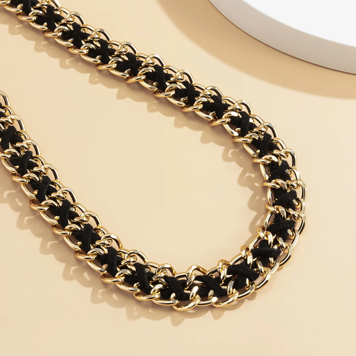 

IngeSight.Z Goth Gothic Black Velvet Twist Harness Waist Belly Chain Carved Coin Pendant Belt Female Fashion Jewelry Nightclub