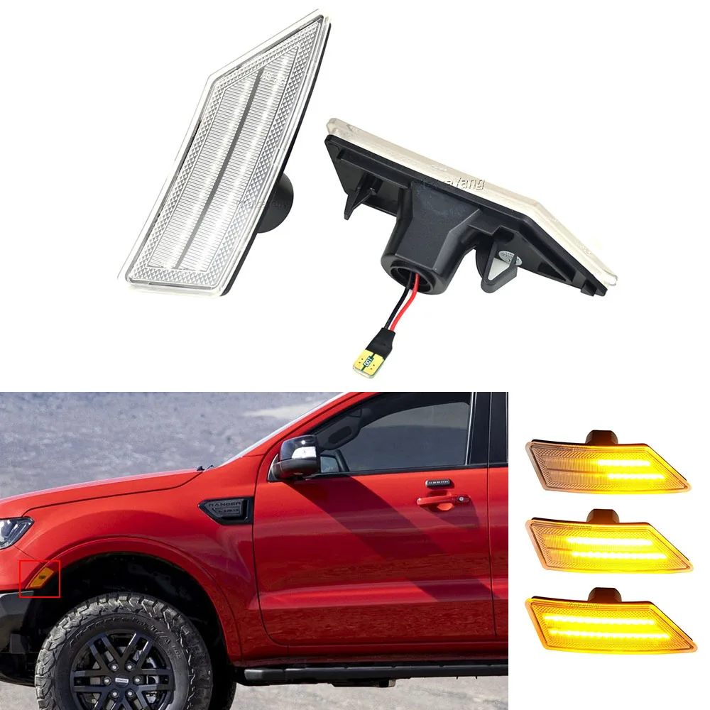 

KB3Z-13A565-B LED Turn Signal Side Marker Lights Dynamic Sequential Blinker Indicator For 2019-2020 Ford Ranger XL XLT Lariat