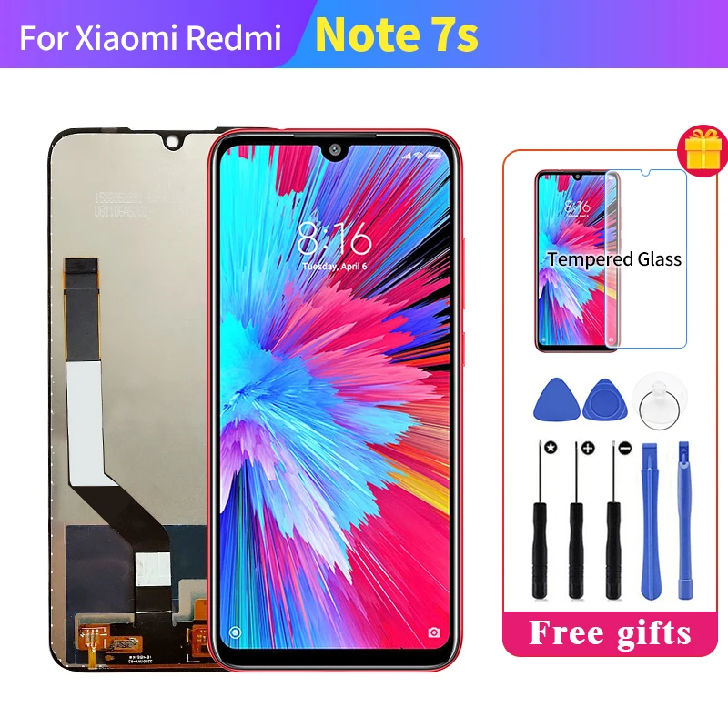 100% протестированный 6 3 дюймовый черный для Xiaomi Redmi Note 7S ЖК дисплей сенсорный экран
