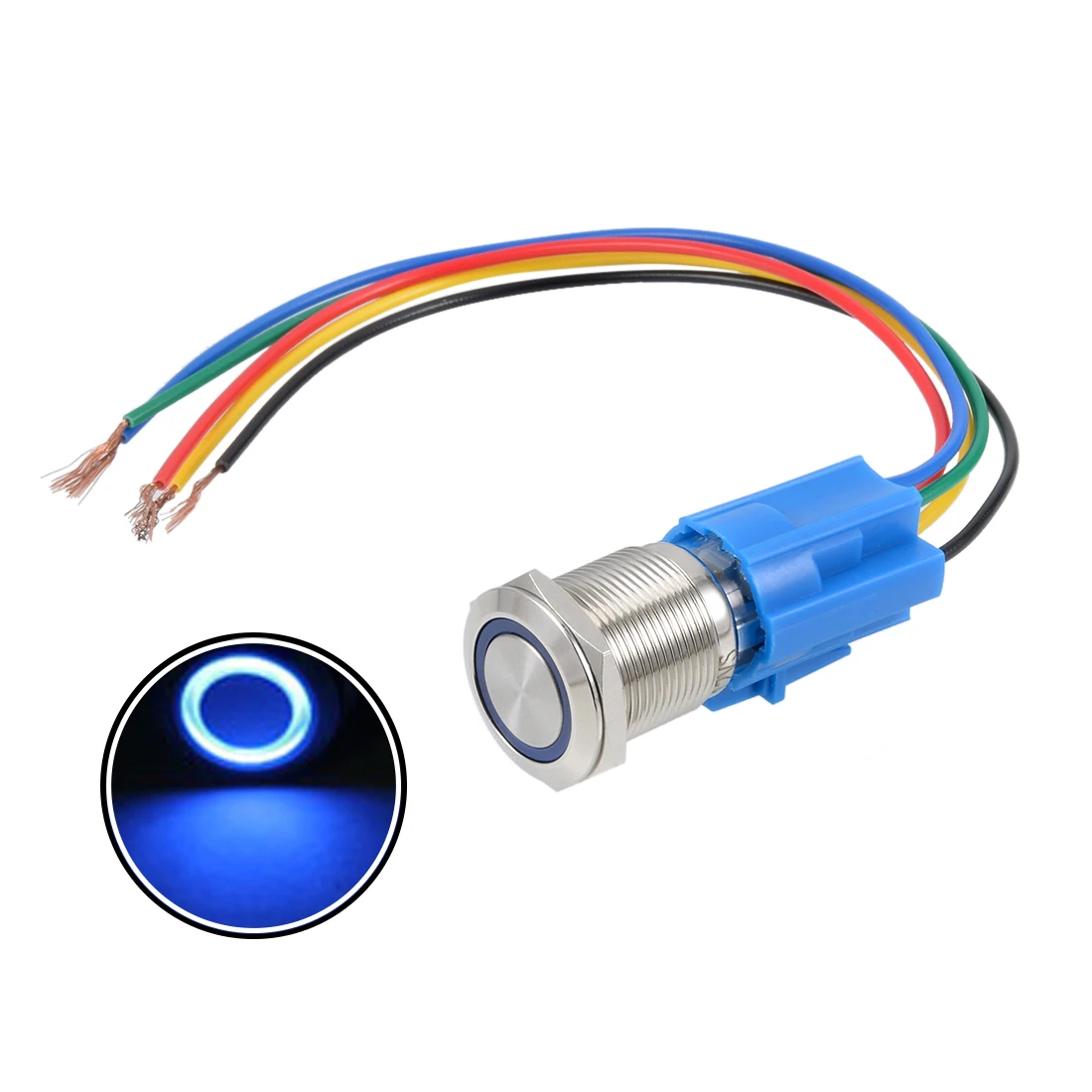 Uxcell 1 шт. Мгновенный кнопочный переключатель 19 мм Монтажный диаметр SPDT 1NO 1NC 12V