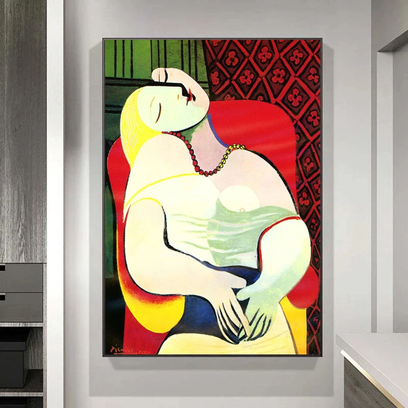 

Abstract Picasso Dreaming Woman Canvas Paintings Posters and Prints Nordic Style Wall Art Pictures for Living Room Decor Cuadros