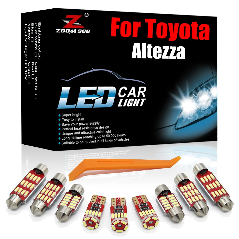 

High Power White Canbus LED Interior Kit 13pcs For Toyota Altezza 1998-2005 Vehicle Trunk Dome Map Auto Lamp Light Accessories