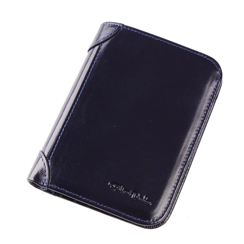 W4361 Blue BISON джинсовый известный бренд Ретро винтажный кошелек из натуральной кожи мужской RFID мужские кошельки Держатель для карт маленький кошелек на застежке W4361 - Цвет: W4361 Blue