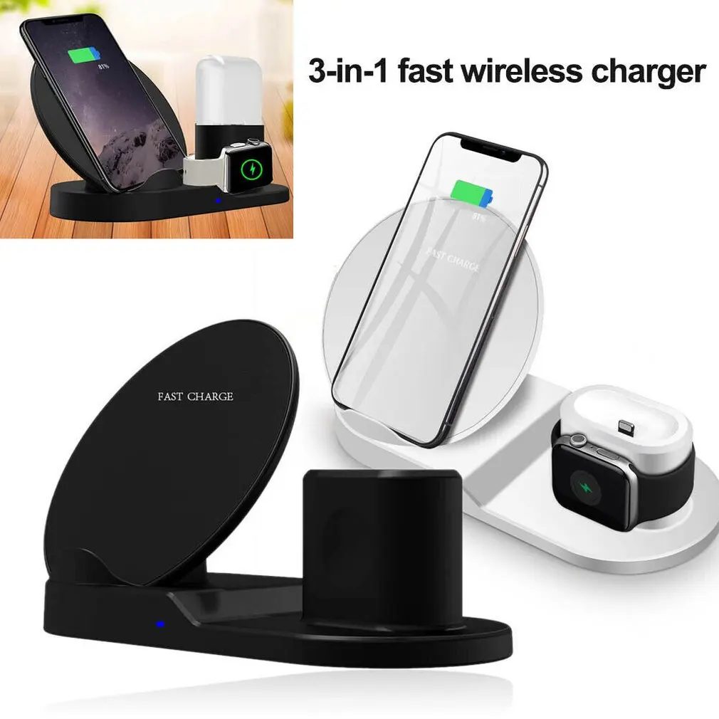Быстрое беспроводное зарядное устройство База три в одном для Apple мобильный