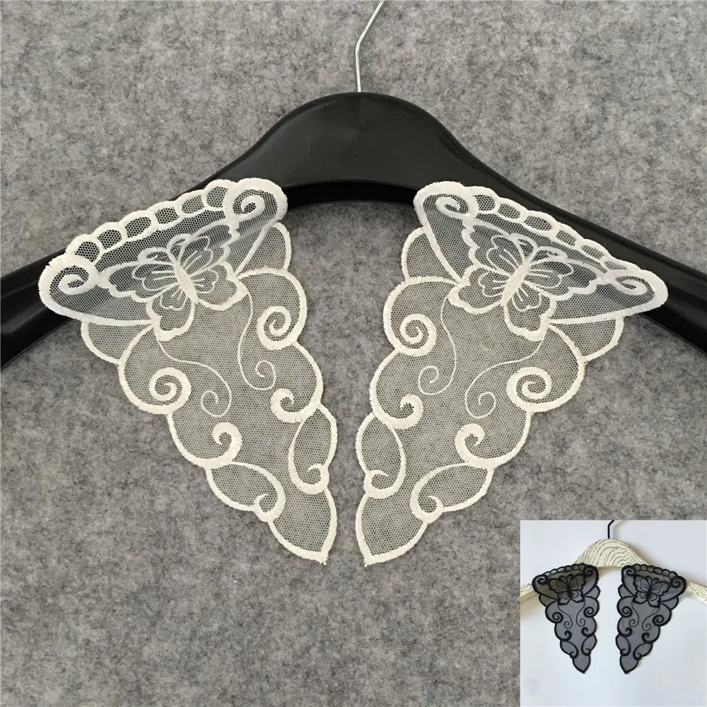 Черная и блестящая вышивка из органзы рукав для платья товары рукоделия сделай