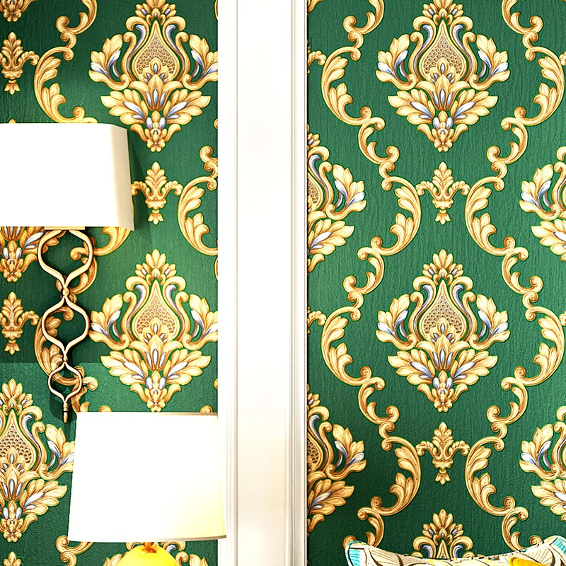 

European-style wallpaper luxurious ambient living room bedroom at the bottom of Damascus 3D stereo TV wall