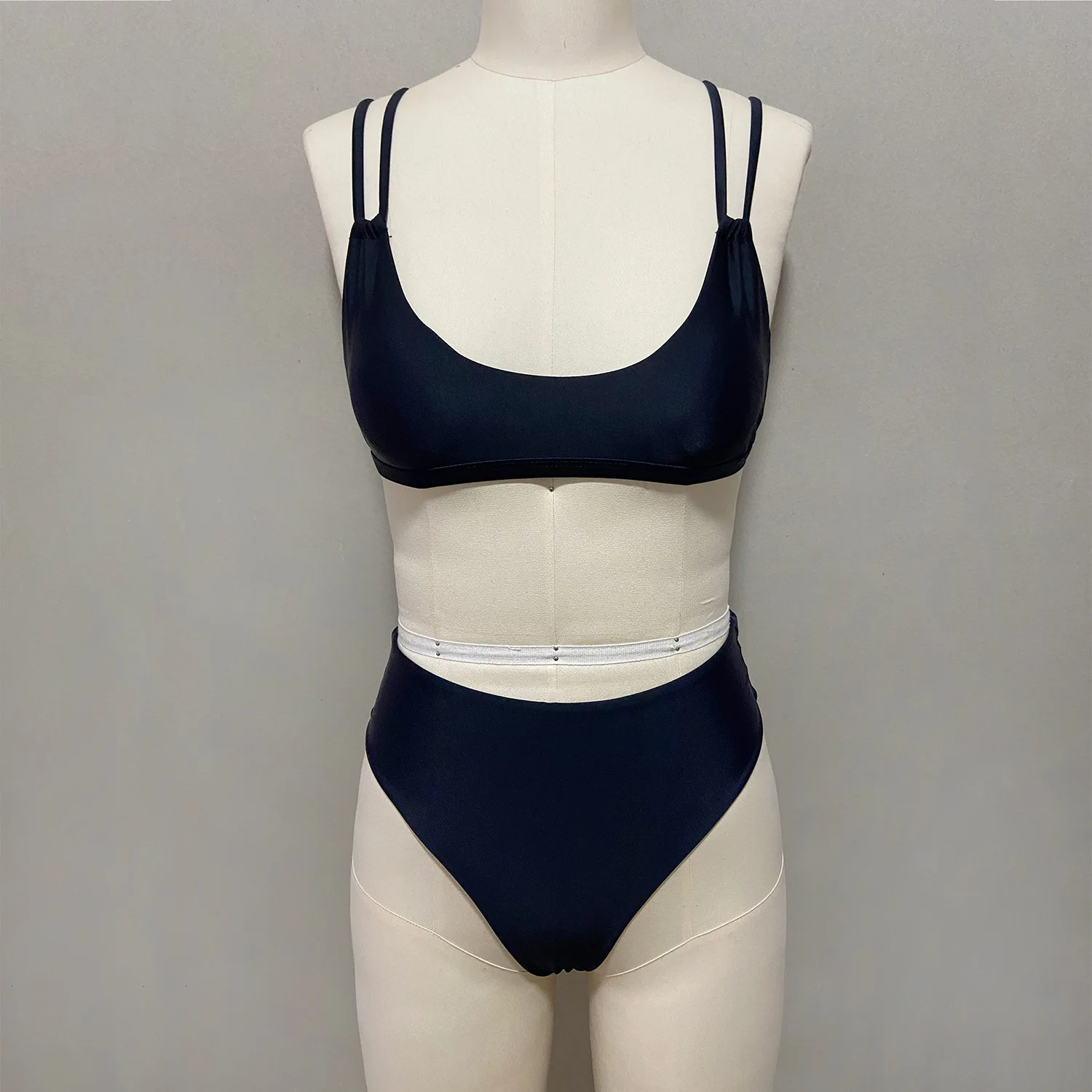 

2021 New Double Shoulder Strap High Waist Sexy Bikini Split Swimsuit Women