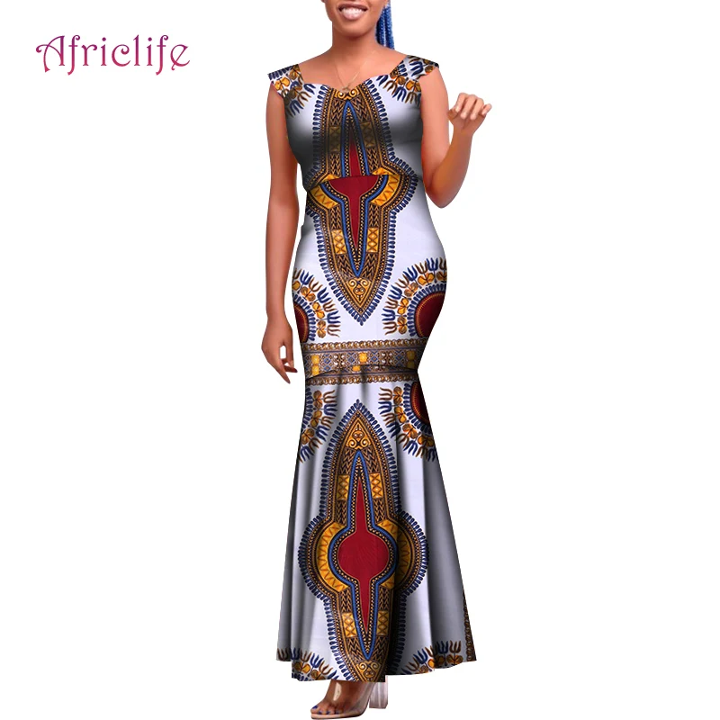 

Африканское платье для женщин на вечерние ринку, свадьбу, индивидуальный заказ, с круглым вырезом и рукавом, лето 2022, популярная одежда с при...