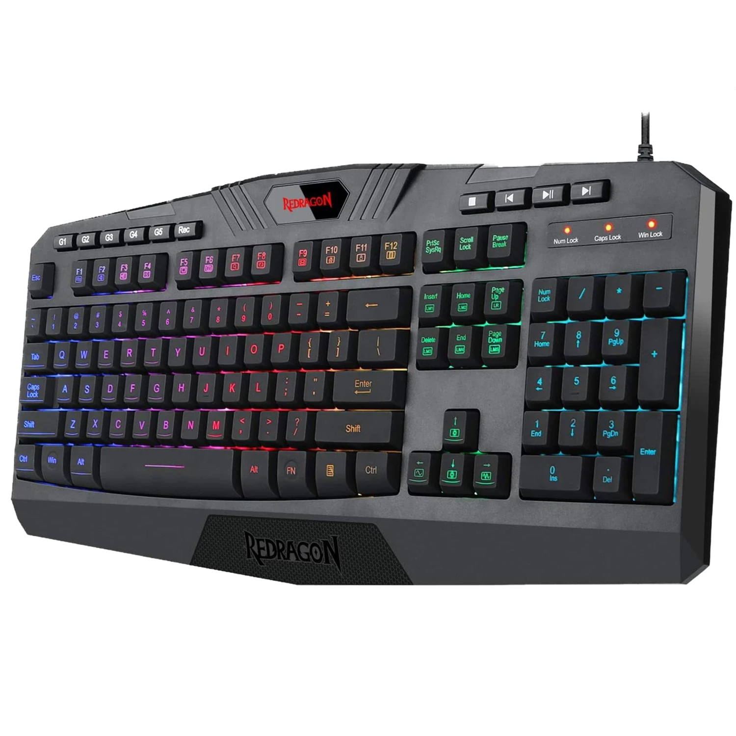 

Игровая клавиатура Redragon K503 для ПК, бесшумная USB-клавиатура с RGB светодиодный Ной подсветкой и Марко-клавишами для игр на Windows